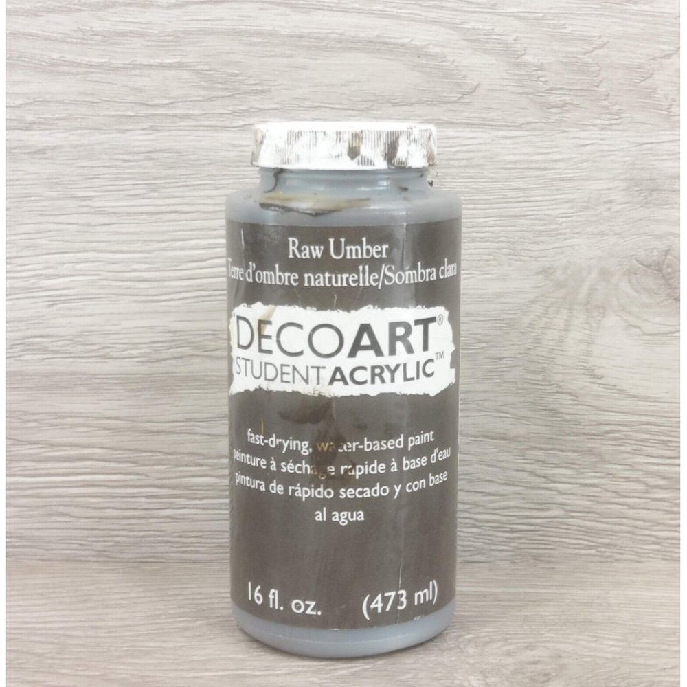 DecoArt Student Acrylic Raw Umber Brown 16 oz Craft Art Supply Paint Painting